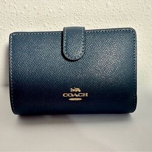 COACH Outlet: Coach Blue Embossed Leather Wallet